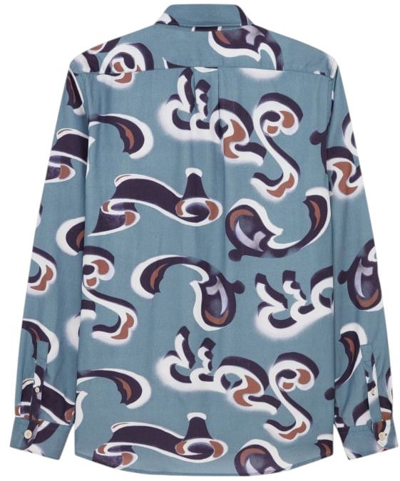 Paul Smith Chemise bleu arabesques taupe blanc navy Paul Smith homme M2R 687U T22496 43 Divers