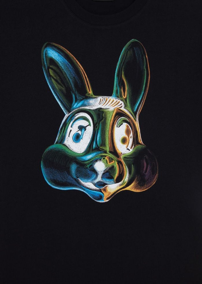 Paul Smith T-shirt noir tête Lapin multi Paul Smith homme M2R 965X TP5397 79 Zwart