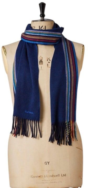 Paul Smith Echarpe unie indigo côté baya cachemire Paul Smith homme M1A 150T N172 47A Blauw