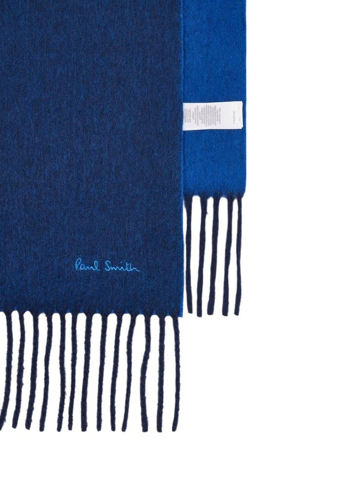 Paul Smith Echarpe unie indigo côté baya cachemire Paul Smith homme M1A 150T N172 47A Blauw