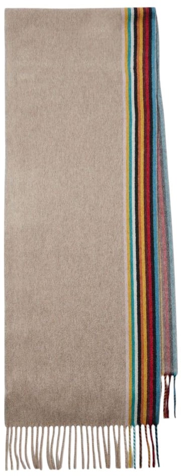 Paul Smith Echarpe unie beige côté baya cachemire  Paul Smith homme femme M1A 150T N172 62 Beige