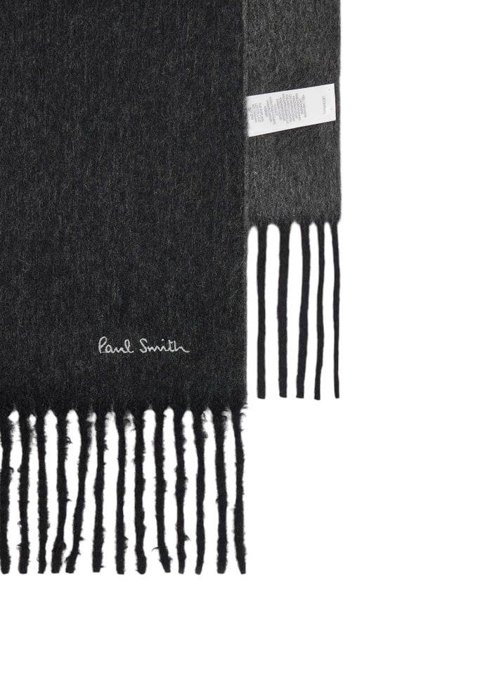 Paul Smith Echarpe unie grise côté baya cachemire  Paul Smith homme femme M1A 150T N172 79A Grijs