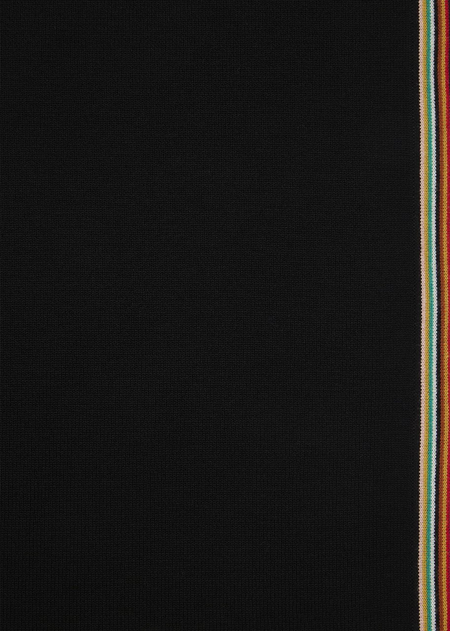 Paul Smith Echarpe laine mérinos noir bande baya  Paul Smith homme et femme M1A 151AL T725 79 Zwart