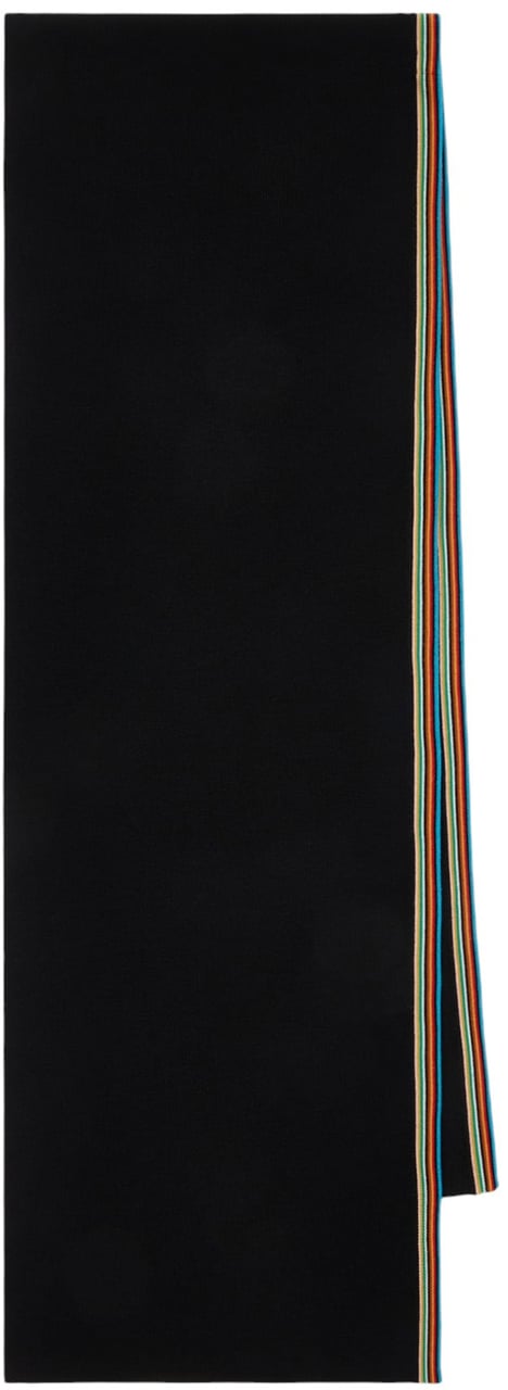 Paul Smith Echarpe laine mérinos noir bande baya  Paul Smith homme et femme M1A 151AL T725 79 Zwart