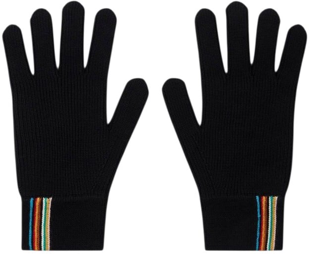 Paul Smith Gants laine mérinos noir bande baya Paul Smith homme M1A 410AL T725 79 Zwart