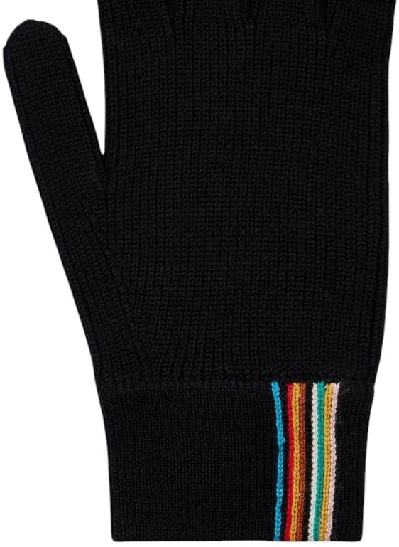 Paul Smith Gants laine mérinos noir bande baya Paul Smith homme M1A 410AL T725 79 Zwart