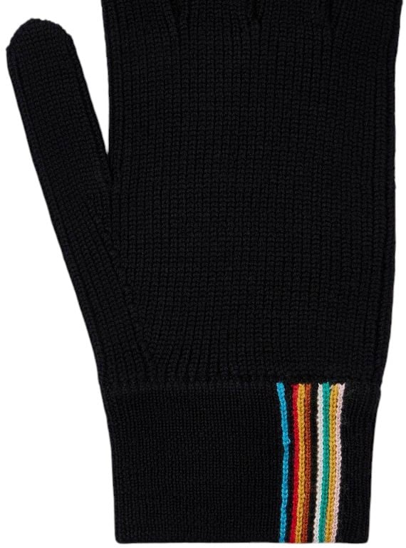 Paul Smith Gants laine mérinos noir bande baya Paul Smith homme M1A 410AL T725 79 Zwart