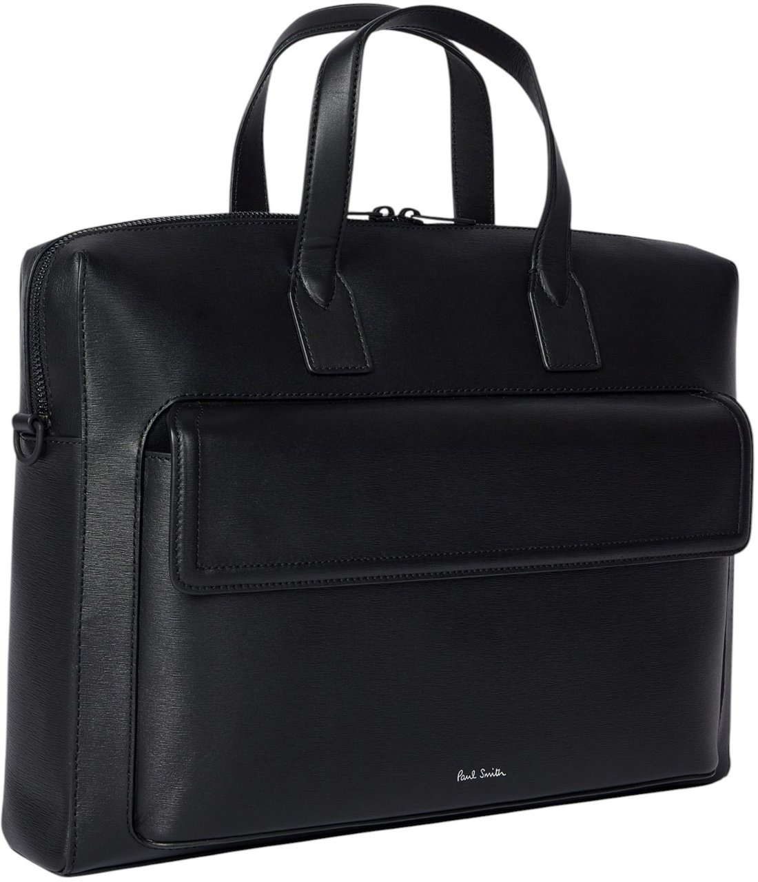 Paul Smith Sac cartable cuir rainuré noir sangle Paul Smith homme M1A 8031 BSGRAI 79 Zwart