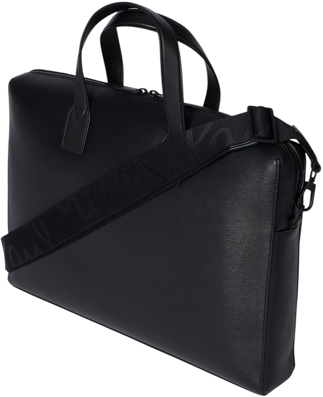Paul Smith Sac cartable cuir rainuré noir sangle Paul Smith homme M1A 8031 BSGRAI 79 Zwart