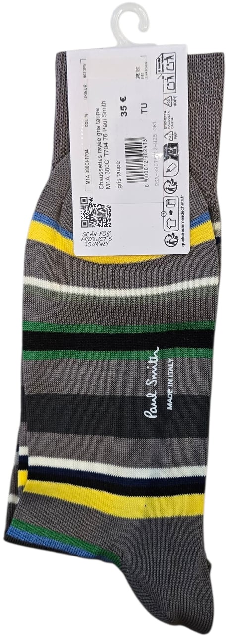 Paul Smith Chaussettes rayées gris taupe M1A 380CI T704 76 Paul Smith homme Divers