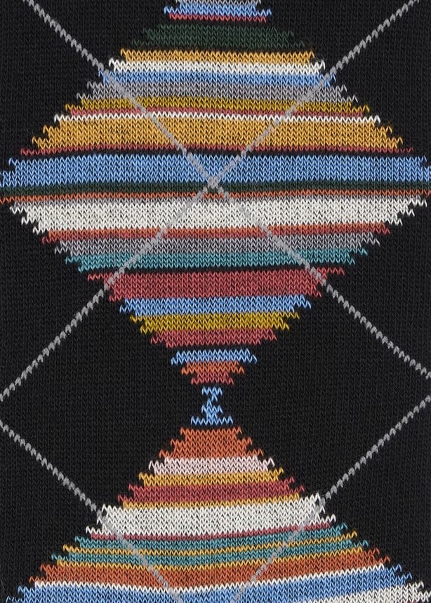 Paul Smith Chaussettes noires losanges baya Paul Smith homme M1A 380CI T577 79 Zwart