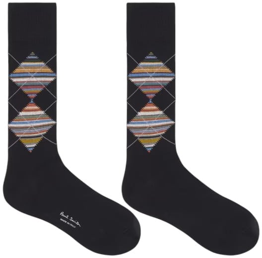 Paul Smith Chaussettes noires losanges baya Paul Smith homme M1A 380CI T577 79 Zwart