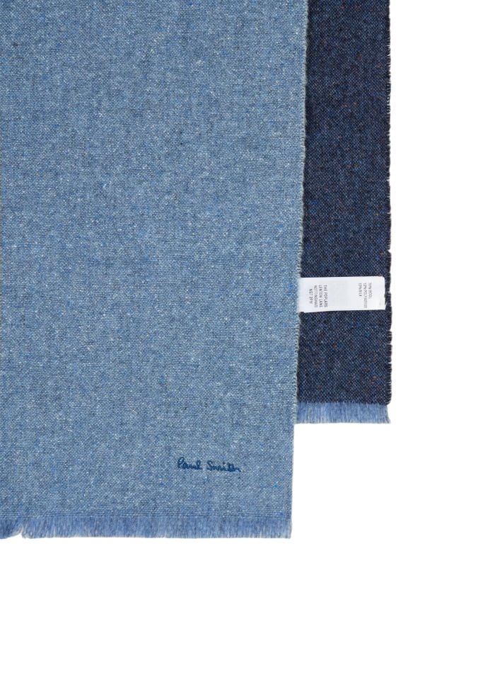 Paul Smith Echarpe chinée bleu navy Paul Smith homme femme M1A 150T T708 47 Blauw