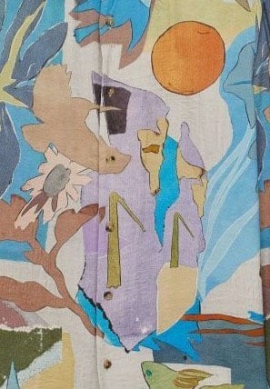 Paul Smith Chemise print fleurs poissons oiseaux mauve bleu Paul Smith Homme M1R 598Z V03017 43 Divers