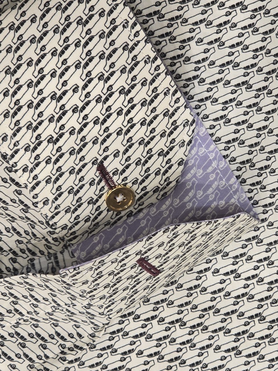 Paul Smith Chemise écrue print voitures chameaux noirs Paul Smith Homme M1R 800P V03020 69 Zwart