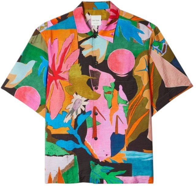 Paul Smith Chemisette print fleur floquées rose vert Paul Smith Homme M1R 857Z V03017 92 chemise Divers
