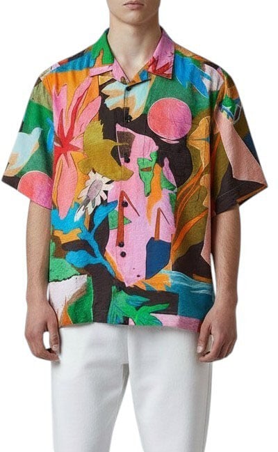 Paul Smith Chemisette print fleur floquées rose vert Paul Smith Homme M1R 857Z V03017 92 chemise Divers