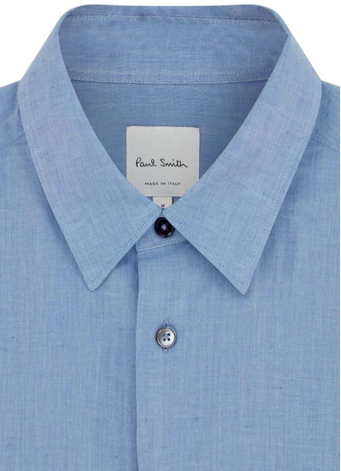 Paul Smith Chemise bleu clair colombe brodée coton lin Paul Smith Homme M1R 901UE V03007 41 Lichtblauw