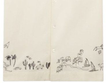 Paul Smith Chemisette écrue broderies paysages Mauritius noirs Paul Smith homme M1R 905UE V03036 04 Divers