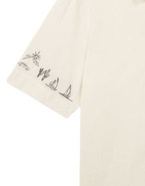 Paul Smith Chemisette écrue broderies paysages Mauritius noirs Paul Smith homme M1R 905UE V03036 04 Divers