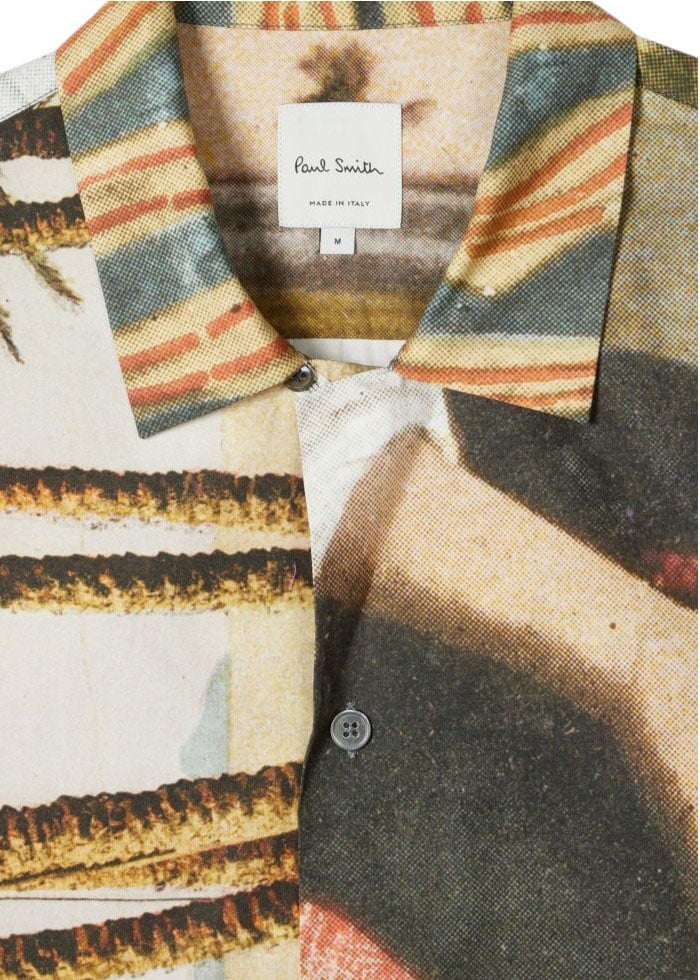Paul Smith Chemisette print paysages pyramide brun écru Paul Smith Homme M1R 905U V03057 92 chemise Divers