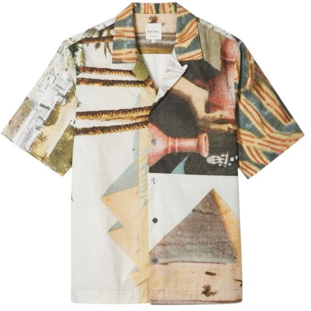 Paul Smith Chemisette print paysages pyramide brun écru Paul Smith Homme M1R 905U V03057 92 chemise Divers