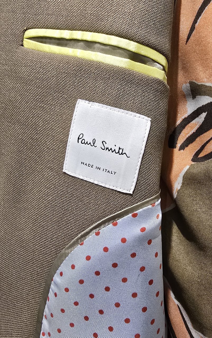 Paul Smith Blouson taupe poches plaquées & zippée laine Paul Smith Homme M1R 915Z V02988 63 Taupe