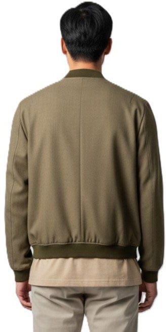 Paul Smith Blouson taupe poches plaquées & zippée laine Paul Smith Homme M1R 915Z V02988 63 Taupe
