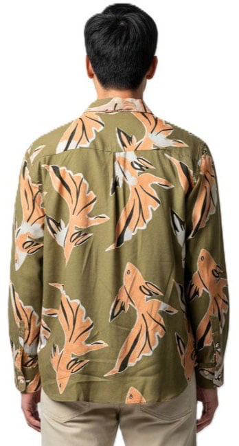 Paul Smith Chemise kaki print poissons abricot viscose Paul Smith Homme M1R 929Z V02999 32 Divers