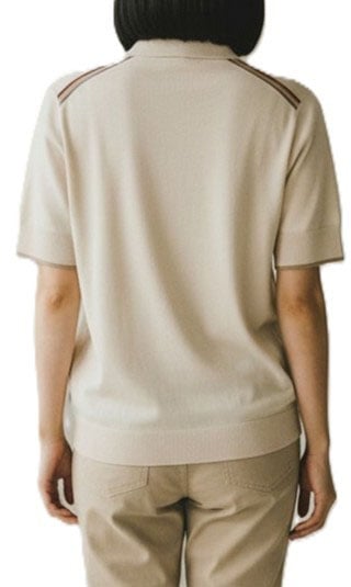 Paul Smith Maille manches courtes vanille col manches vert Paul Smith Femme W1R 689N V11235 04 Divers