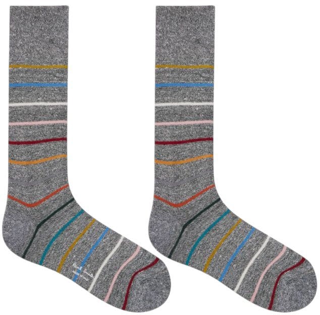 Paul Smith Pack 3 chaussettes rayée orange chinée gris rayée bleu Paul Smith Homme Femme M1A SOCK USTR 1A Divers