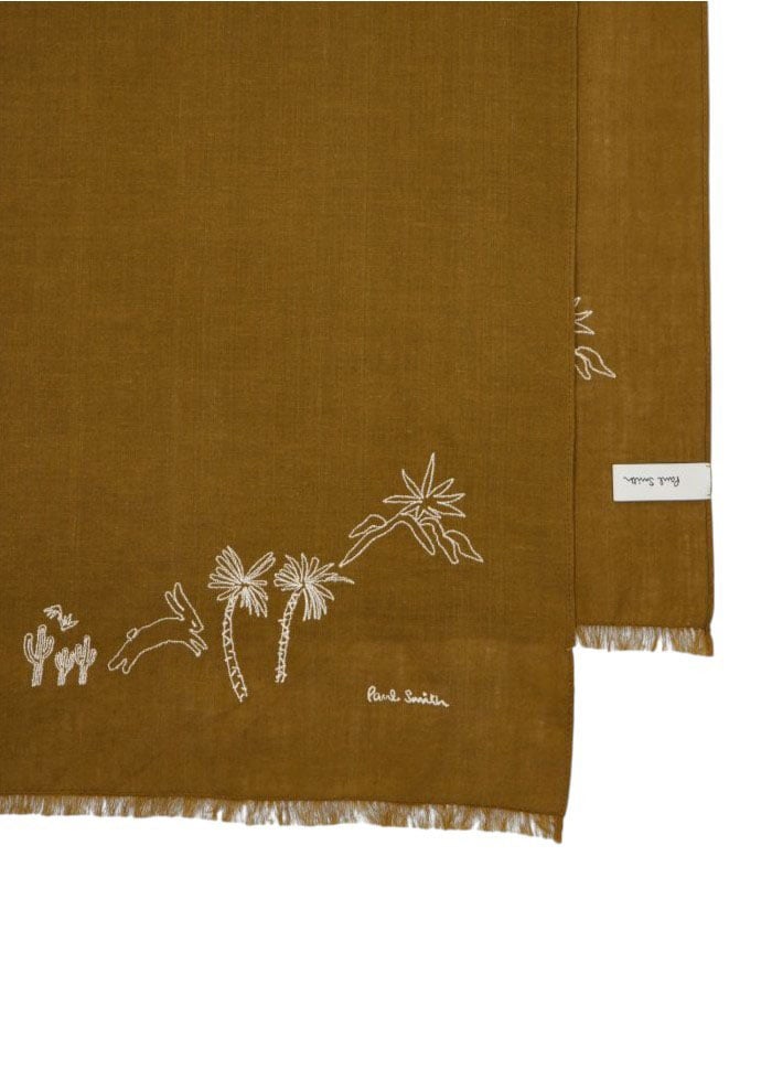 Paul Smith Foulard uni bronze brodé blanc mauritius Paul Smith Homme Femme M1A 150M U949 62 Divers