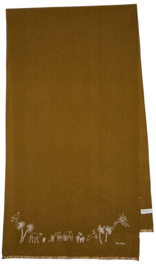 Paul Smith Foulard uni bronze brodé blanc mauritius Paul Smith Homme Femme M1A 150M U949 62 Divers