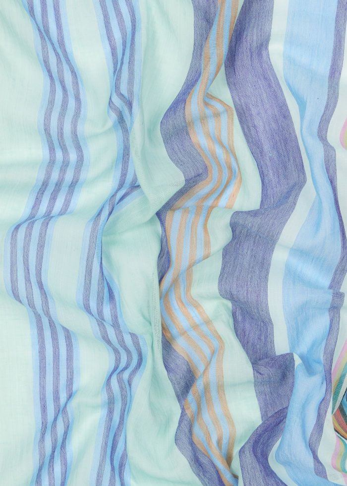 Paul Smith Foulard rayé ciel bleu turquoise Paul Smith Homme Femme M1A 150C U999 45 Divers