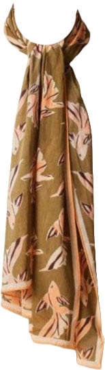 Paul Smith Foulard kaki print poissons abricot Paul Smith Femme Homme W1A 250B U941 63 Groen