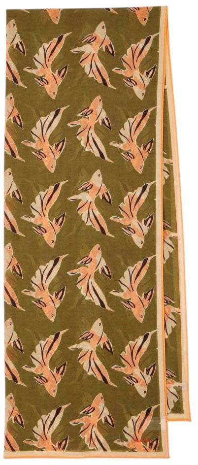 Paul Smith Foulard kaki print poissons abricot Paul Smith Femme Homme W1A 250B U941 63 Groen