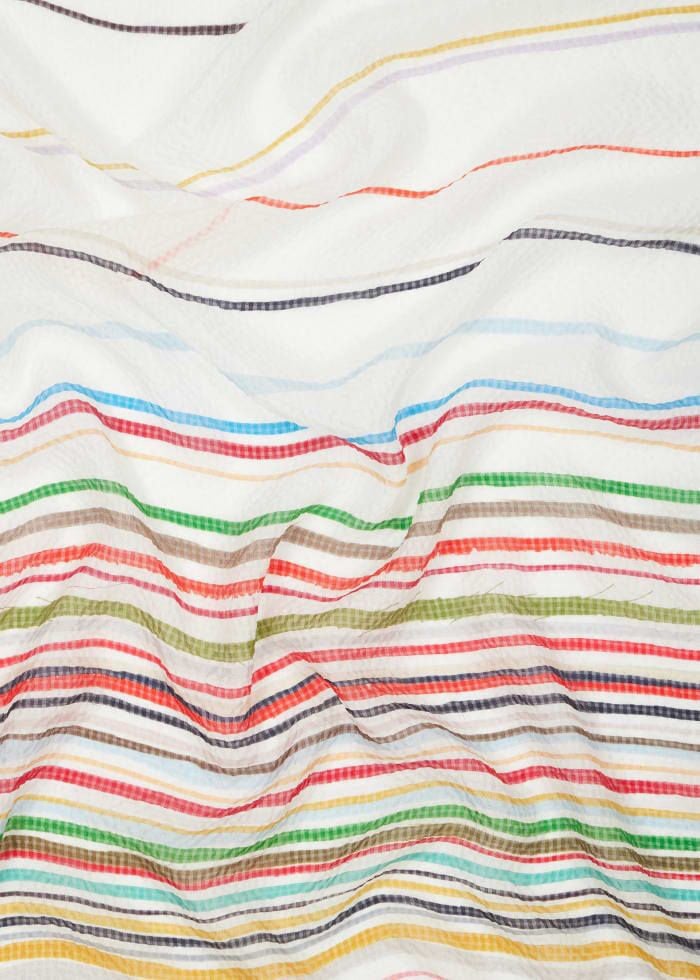 Paul Smith Foulard blanc rayé multi soie Paul Smith Femme W1A 250B U954 92 Wit