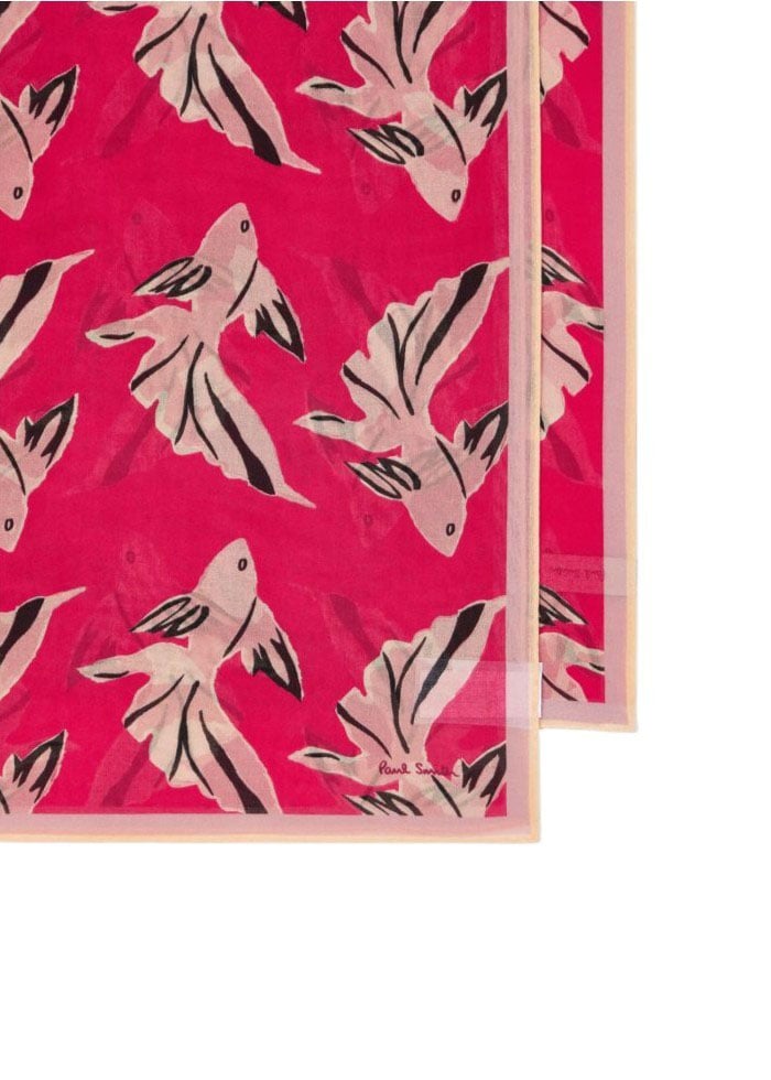 Paul Smith Foulard fuchsia print poissons rose Paul Smith Femme Homme W1A 250B U941 22 Paars