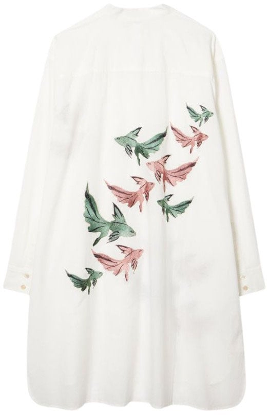 Paul Smith Robe tunique blanc brodée poissons voile de coton Paul Smith Femme W1A 334F U396 01 Wit