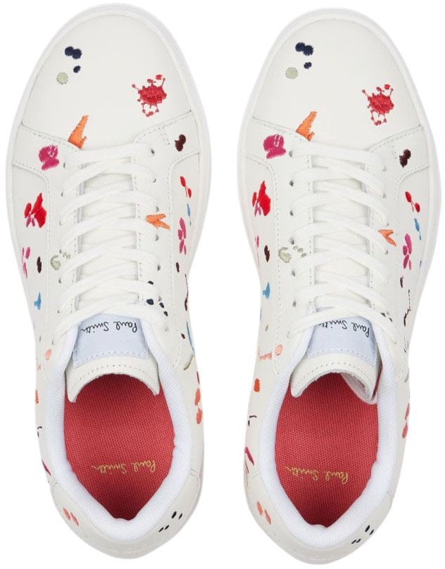 Paul Smith Sneakers Lapin cuir blanc broderies multi Paul Smith Femme W1S LPN09 ULEA 01 baskets Wit