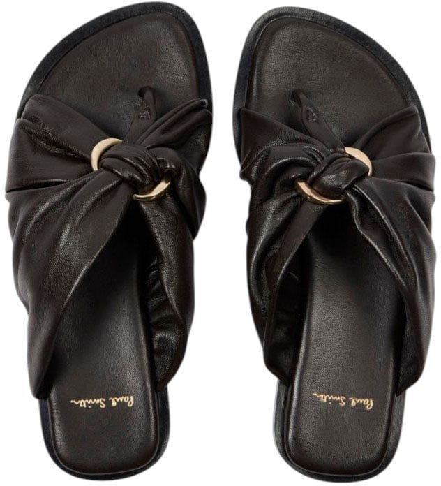 Paul Smith Mules entre-doigt boucle dorée cuir souple noué choco Paul Smith Femme W1S LRH02 ULEA 69 chaussures Divers