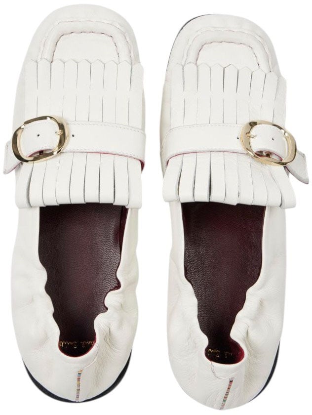 Paul Smith Mocassins Chanay cuir blanc franges souple Paul Smith Femme W1A SCAA01 ULEA 02 chaussures Wit