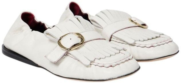Paul Smith Mocassins Chanay cuir blanc franges souple Paul Smith Femme W1A SCAA01 ULEA 02 chaussures Wit