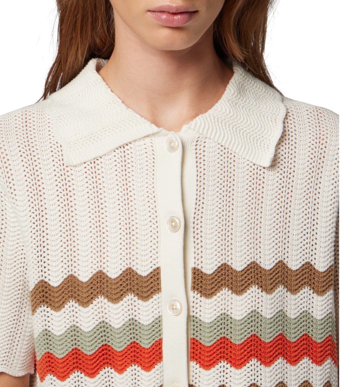 Paul Smith Cardigan écru crochet rayures taupe orange Paul Smith Femme W2R 821N V31450 02 Divers