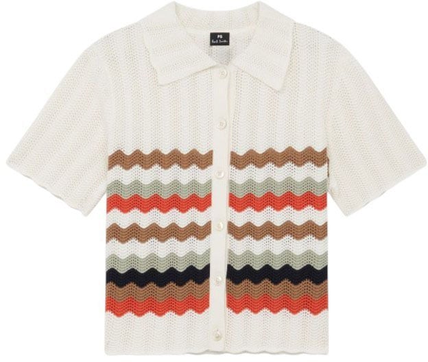 Paul Smith Cardigan écru crochet rayures taupe orange Paul Smith Femme W2R 821N V31450 02 Divers