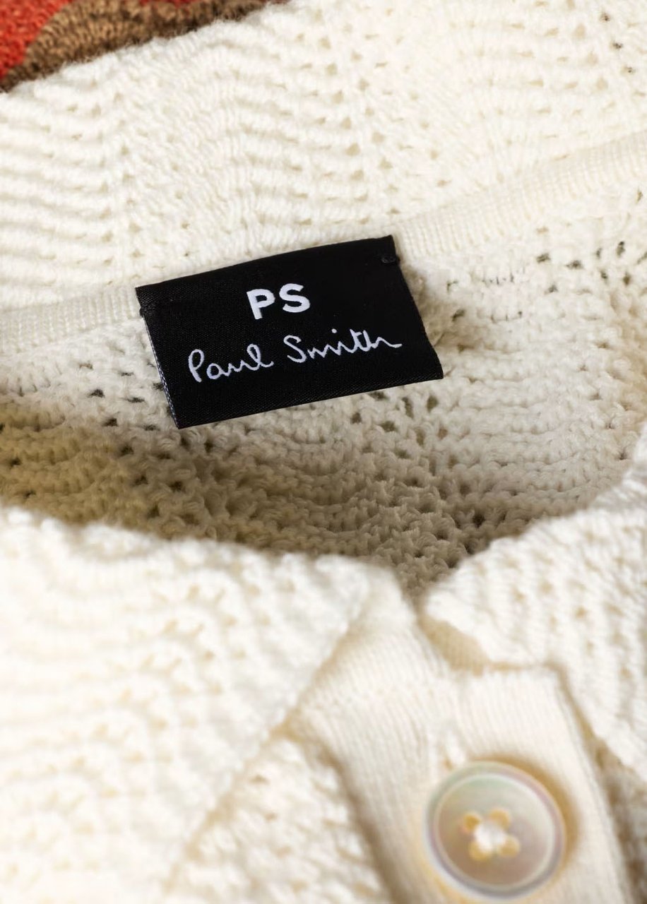 Paul Smith Cardigan écru crochet rayures taupe orange Paul Smith Femme W2R 821N V31450 02 Divers