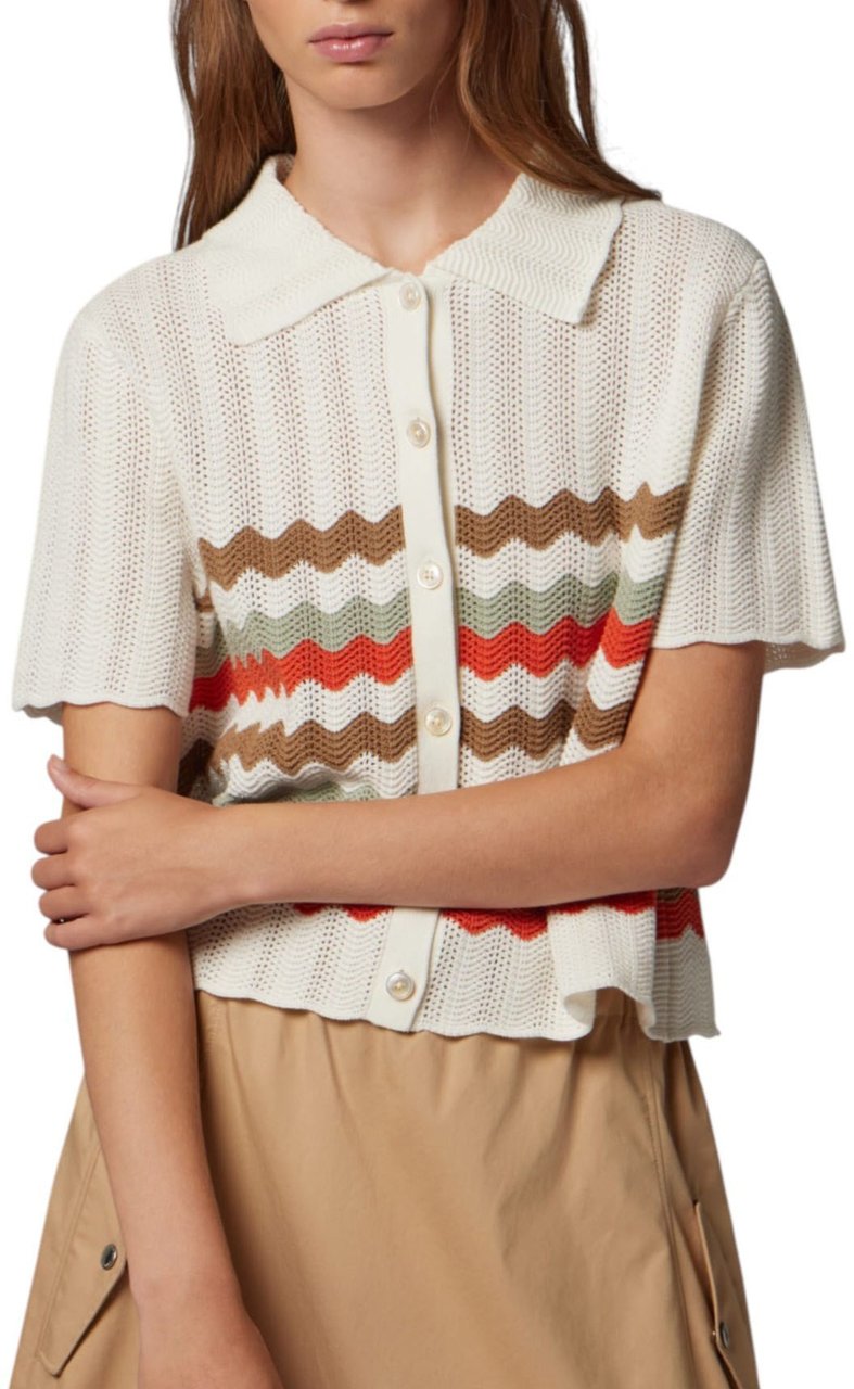 Paul Smith Cardigan écru crochet rayures taupe orange Paul Smith Femme W2R 821N V31450 02 Divers