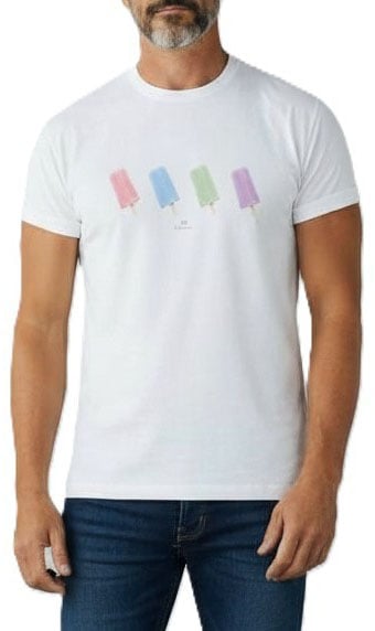 Paul Smith T-shirt blanc print glaces multi Paul Smith Homme M2R 011R VP5780 01 Divers