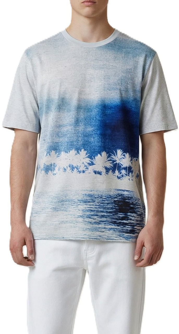 Paul Smith T-shirt print plage palmiers ciel bleu Paul Smith Homme M2R 220X V22622 49 Divers