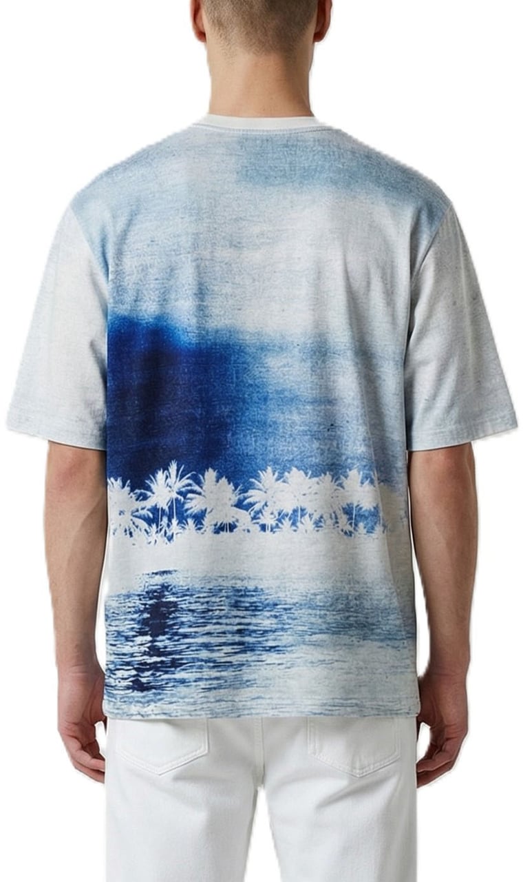 Paul Smith T-shirt print plage palmiers ciel bleu Paul Smith Homme M2R 220X V22622 49 Divers